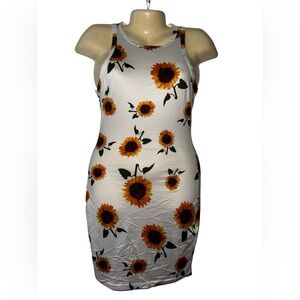 SHEIN White Sunflower Mini Dress
